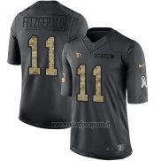 Maglia NFL Limited Arizona Cardinals 11 Larry Fitzgerald Nero Stitched 2016 Salute To Service
