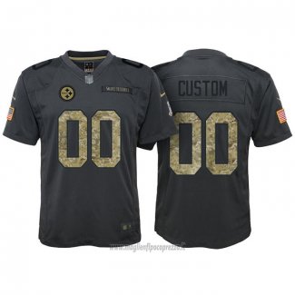 Maglia NFL Limited Bambino Pittsburgh Steelers Personalizzate 2016 Salute To Service Nero