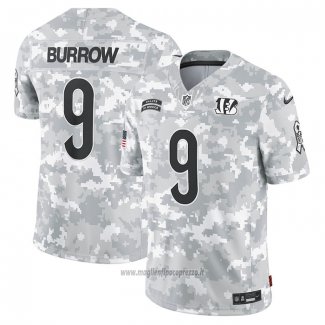 Maglia NFL Limited Cincinnati Bengals Joe Burrow 2024 Salute To Service Grigio