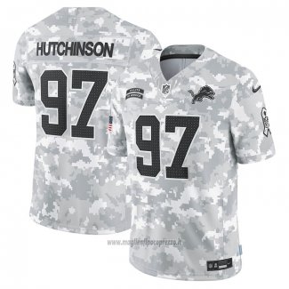 Maglia NFL Limited Detroit Lions Aidan Hutchinson 2024 Salute To Service Grigio