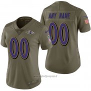 Maglia NFL Limited Donna Baltimore Ravens Personalizzate 2017 Salute To Service Verde