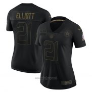 Maglia NFL Limited Donna Dallas Cowboys Ezekiel Elliott 2020 Salute To Service Nero