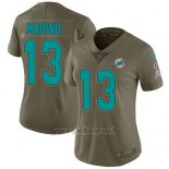 Maglia NFL Limited Donna Miami Dolphins 13 Dan Marino Verde Stitched 2017 Salute To Service