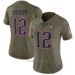 Maglia NFL Limited Donna New England Patriots 12 Brady 2017 Salute To Service Verde