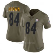 Maglia NFL Limited Donna Pittsburgh Steelers 84 Erown 2017 Salute To Service Verde
