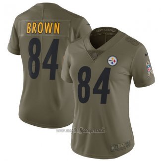 Maglia NFL Limited Donna Pittsburgh Steelers 84 Erown 2017 Salute To Service Verde