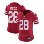 Maglia NFL Limited Donna San Francisco 49ers 28 Hyde Rosso