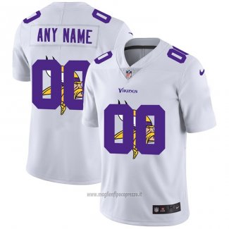 Maglia NFL Limited Minnesota Vikings Personalizzate Logo Dual Overlap Bianco