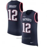 Maglia NFL Limited New England Patriots Senza Maniche 12 Brady Blu