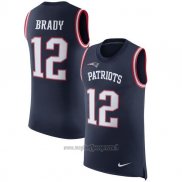 Maglia NFL Limited New England Patriots Senza Maniche 12 Brady Blu