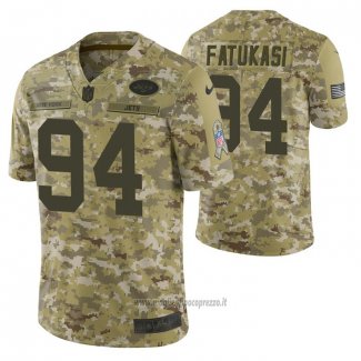 Maglia NFL Limited New York Jets 94 Folorunso Fatukasi 2018 Salute To Service Camuffamento