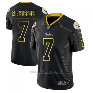 Maglia NFL Limited Pittsburgh Steelers Ben Roethlisberger Nero Color Rush 2018 Lights Out