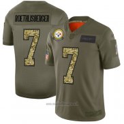 Maglia NFL Limited Pittsburgh Steelers Roethlisberger 2019 Salute To Service Verde