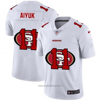 Maglia NFL Limited San Francisco 49ers Aiyuk Logo Dual Overlap Bianco