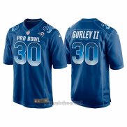 Maglia NFL Pro Bowl Los Angeles Rams 30 Todd Gurley Ii NFC 2018 Blu
