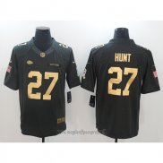 Maglia NFL Anthracite Kansas City Chiefs 27 Hunt Limited Gold Nero