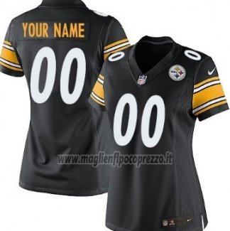 Maglia NFL Donna Pittsburgh Steelers Personalizzate Nero