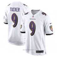 Maglia NFL Game Baltimore Ravens 9 Justin Tucker Bianco