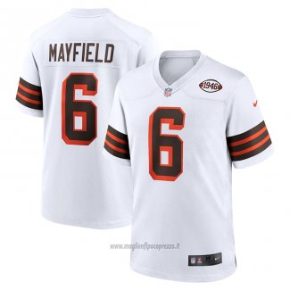 Maglia NFL Game Cleveland Browns Baker Mayfield Collection Alternato 1946 Bianco