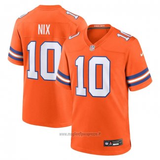 Maglia NFL Game Denver Broncos Bo Nix Mile High Collection 1977 Throwback Arancione