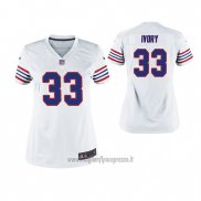 Maglia NFL Game Donna Bills Chris Ivory Throwback Bianco
