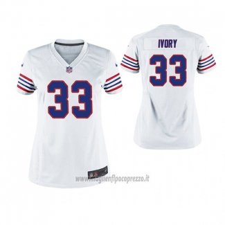 Maglia NFL Game Donna Bills Chris Ivory Throwback Bianco