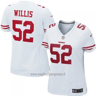 Maglia NFL Game Donna San Francisco 49ers Willis Bianco