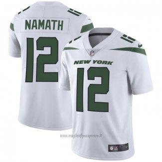 Maglia NFL Game New York Jets 12 Joe Namath Bianco