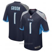 Maglia NFL Game Tennessee Titans Number 1 Groom Blu