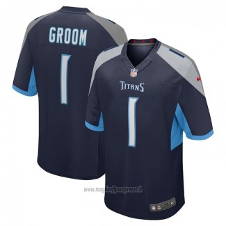 Maglia NFL Game Tennessee Titans Number 1 Groom Blu