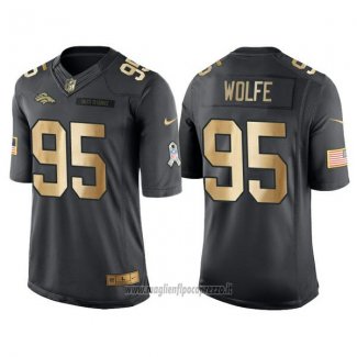 Maglia NFL Gold Anthracite Denver Broncos Wolfe Salute To Service 2016 Nero