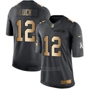 Maglia NFL Gold Anthracite Indianapolis Colts Luck Salute To Service 2016 Nero