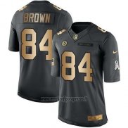Maglia NFL Gold Anthracite Pittsburgh Steelers Brown Salute To Service 2016 Nero