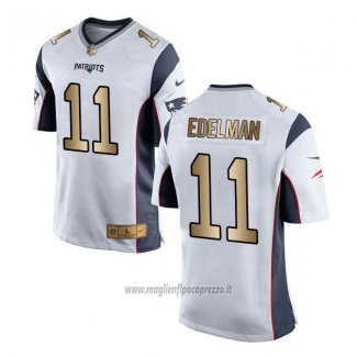 Maglia NFL Gold Game New England Patriots Edelman Bianco