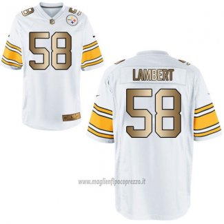 Maglia NFL Gold Game Pittsburgh Steelers Lambert Bianco