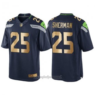 Maglia NFL Gold Game Seattle Seahawks Sherman Profundo Blu
