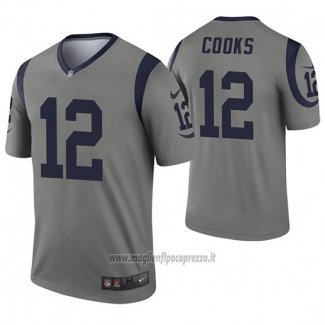 Maglia NFL Legend Los Angeles Rams 12 Brandin Cooks Inverted Grigio