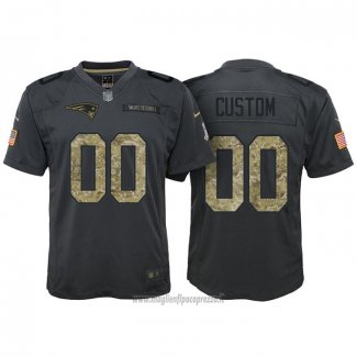 Maglia NFL Limited Bambino New England Patriots Personalizzate 2016 Salute To Service Nero