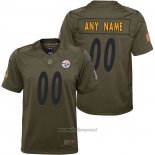 Maglia NFL Limited Bambino Pittsburgh Steelers Personalizzate Salute To Service Verde