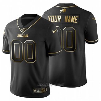 Maglia NFL Limited Buffalo Bills Personalizzate Golden Edition Nero