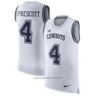 Maglia NFL Limited Dallas Cowboys Senza Maniche 4 Prescott Bianco