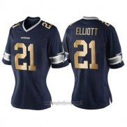 Maglia NFL Limited Donna Dallas Cowboys 21 Ezekiel Elliott Or Blu