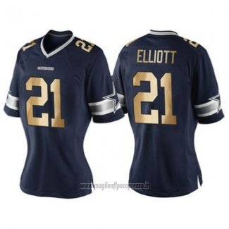 Maglia NFL Limited Donna Dallas Cowboys 21 Ezekiel Elliott Or Blu