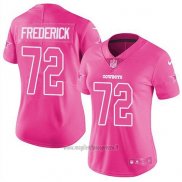 Maglia NFL Limited Donna Dallas Cowboys 72 Travis Frojoerick Rosa Stitched Rush Fashion