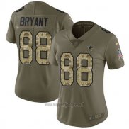Maglia NFL Limited Donna Dallas Cowboys 88 Dez Bryant Verde Stitched 2017 Salute To Service