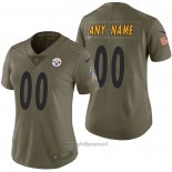 Maglia NFL Limited Donna Pittsburgh Steelers Personalizzate 2017 Salute To Service Verde