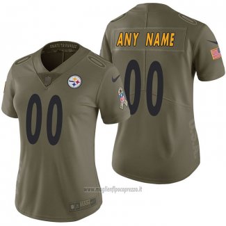 Maglia NFL Limited Donna Pittsburgh Steelers Personalizzate 2017 Salute To Service Verde