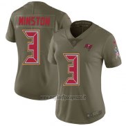 Maglia NFL Limited Donna Tampa Bay Buccaneers 3 Jameis Winston Verde Stitched 2017 Salute To Service