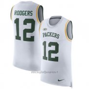 Maglia NFL Limited Green Bay Packers Senza Maniche 12 Rodgers Bianco