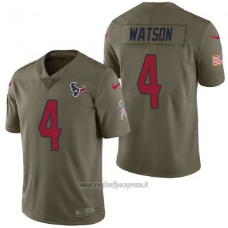 Maglia NFL Limited Houston Texans 4 Deshaun Watson 2017 Salute To Service Verde